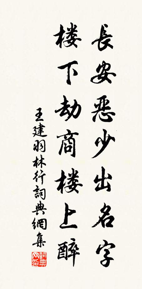 王建长安恶少出名字，楼下劫商楼上醉书法作品欣赏