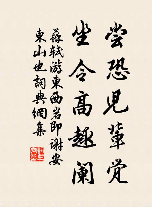 苏轼尝恐儿辈觉，坐令高趣阑书法作品欣赏