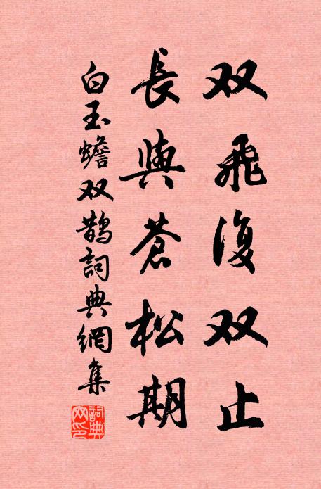 白玉蟾双飞复双止，长与苍松期书法作品欣赏