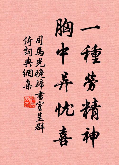 司马光一种劳精神，胸中异忧喜书法作品欣赏