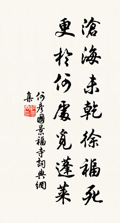 何彦国沧海未乾徐福死，更於何处觅蓬莱书法作品欣赏
