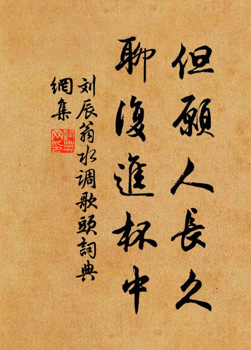 刘辰翁但愿人长久，聊复进杯中书法作品欣赏