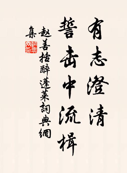 赵善括有志澄清，誓击中流楫书法作品欣赏