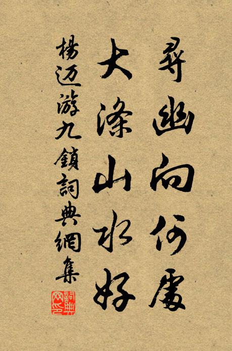 杨迈寻幽向何处，大涤山水好书法作品欣赏