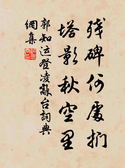 郭知运残碑何处扪，塔影秋空里书法作品欣赏