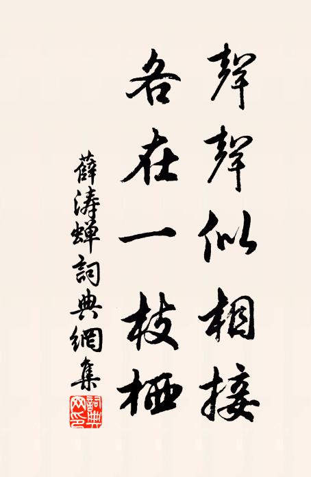 薛涛声声似相接，各在一枝栖书法作品欣赏