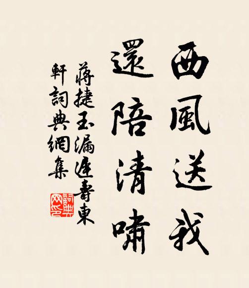 蒋捷西风送我，还陪清啸书法作品欣赏