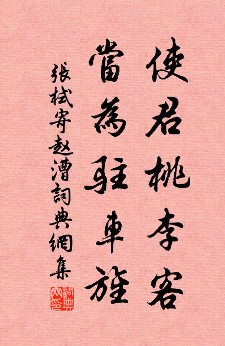 张栻使君桃李客，当为驻车旌书法作品欣赏