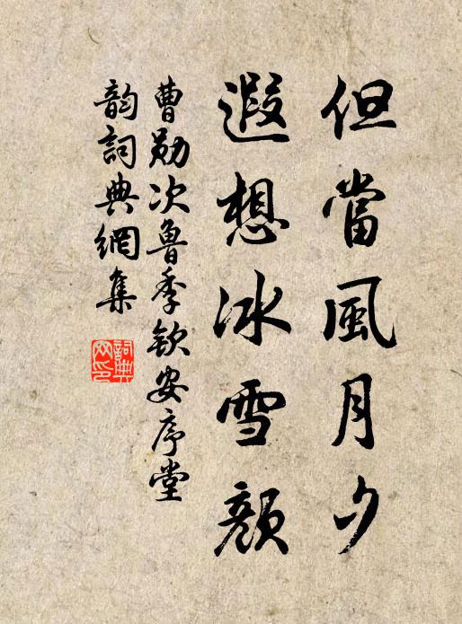曹勋但当风月夕，遐想冰雪颜书法作品欣赏