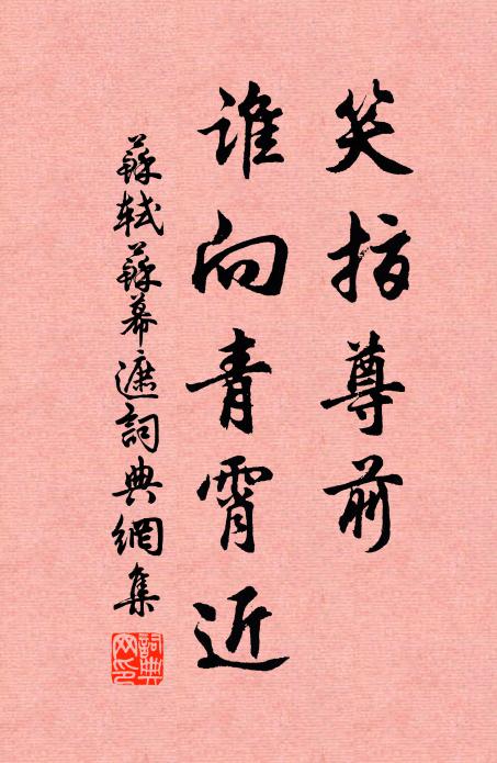 苏轼笑指尊前、谁向青霄近书法作品欣赏