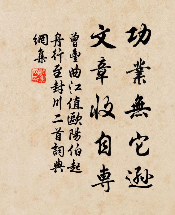 曾丰功业无它逊，文章收自专书法作品欣赏