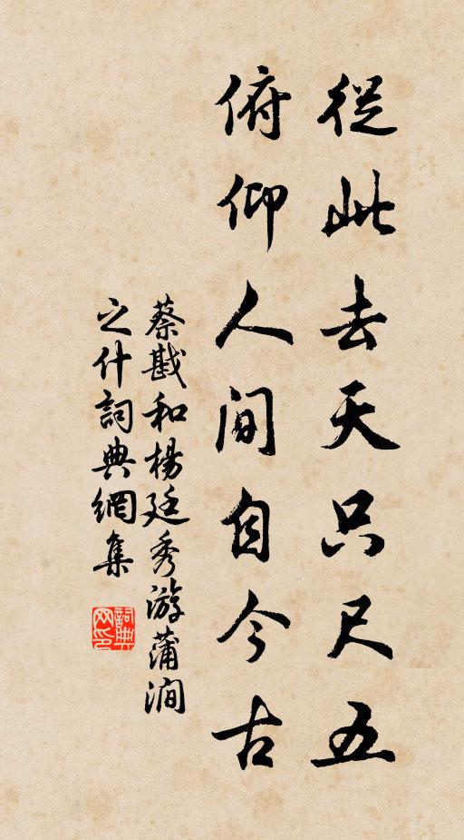 蔡戡从此去天只尺五，俯仰人间自今古书法作品欣赏