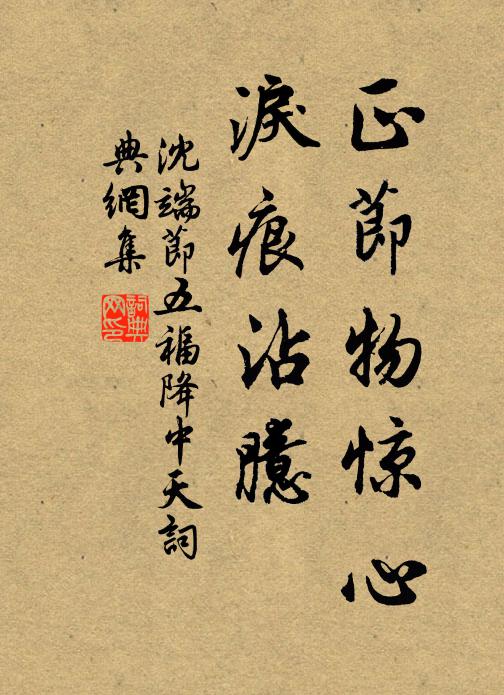 沈端节正节物惊心，泪痕沾臆书法作品欣赏
