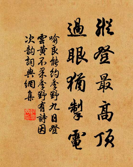 喻良能纵登最高顶，过眼犹掣电书法作品欣赏