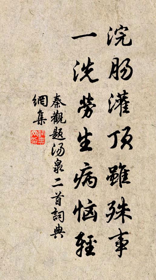 秦观浣肠灌顶虽殊事，一洗劳生病恼轻书法作品欣赏