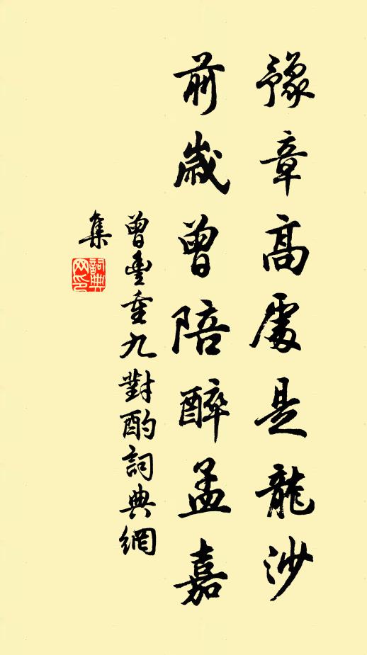 曾丰豫章高处是龙沙，前岁曾陪醉孟嘉书法作品欣赏
