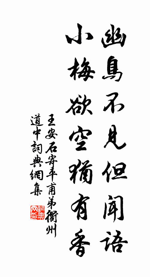 王安石幽鸟不见但闻语，小梅欲空犹有香书法作品欣赏