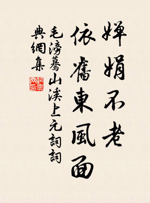 毛滂婵娟不老，依旧东风面书法作品欣赏