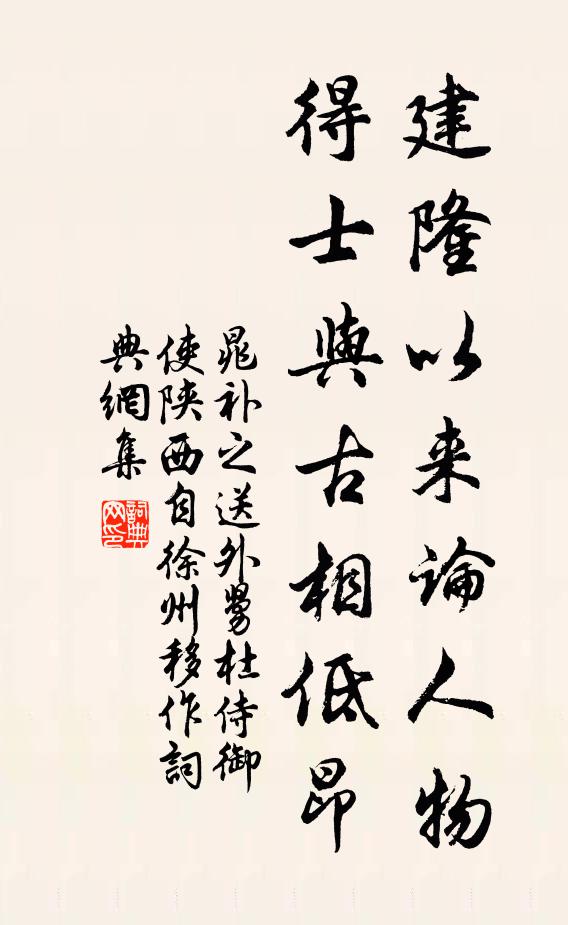 晁补之建隆以来论人物，得士与古相低昂书法作品欣赏