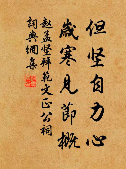 赵孟坚但坚自力心，岁寒见节概书法作品欣赏