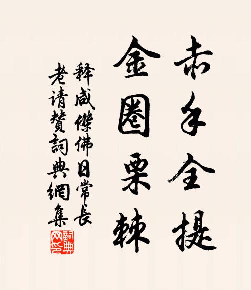 释咸杰赤手全提，金圈栗棘书法作品欣赏