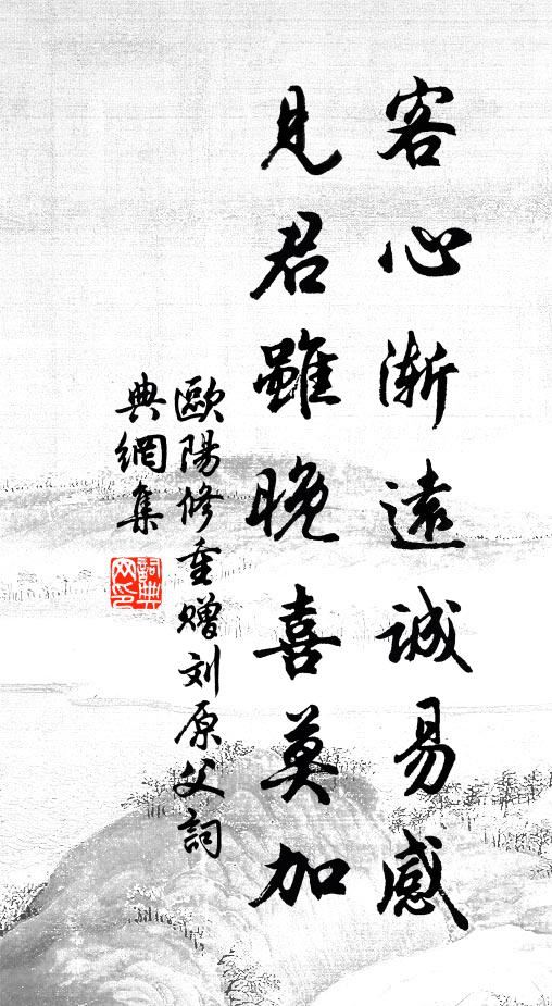 欧阳修客心渐远诚易感，见君虽晚喜莫加书法作品欣赏