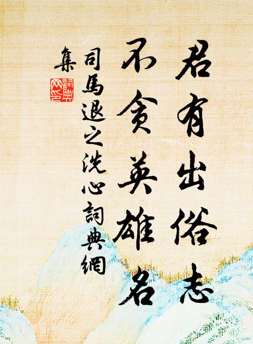 司马退之君有出俗志，不贪英雄名书法作品欣赏