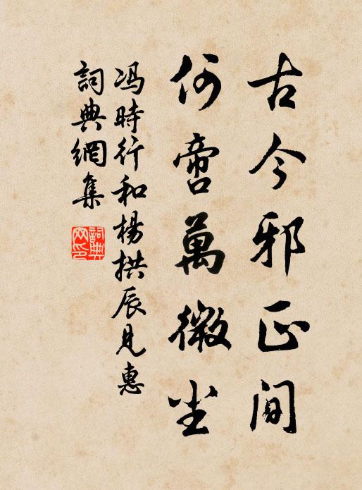 冯时行古今邪正间，何啻万微尘书法作品欣赏