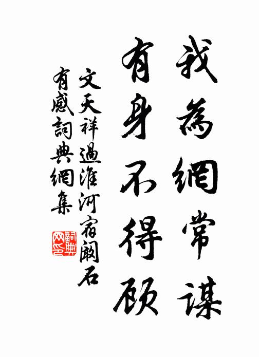 文天祥我为网常谋，有身不得顾书法作品欣赏