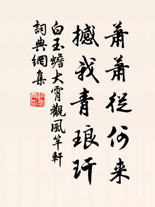 白玉蟾萧萧从何来，撼我青琅玕书法作品欣赏