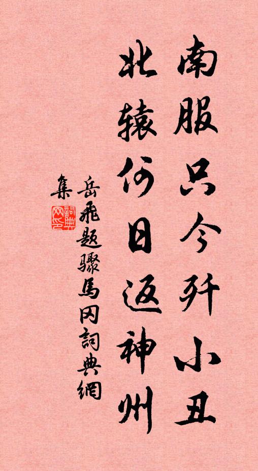 岳飞南服只今歼小丑，北辕何日返神州书法作品欣赏