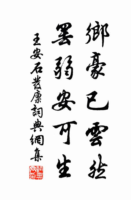 王安石乡豪已云然，罢弱安可生书法作品欣赏