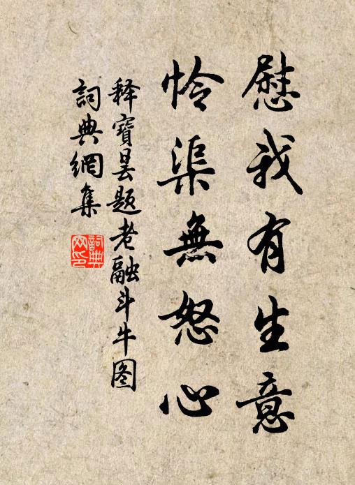 释宝昙慰我有生意，怜渠无怒心书法作品欣赏