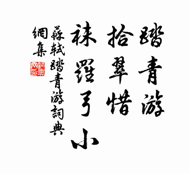 苏轼踏青游，拾翠惜，袜罗弓小书法作品欣赏