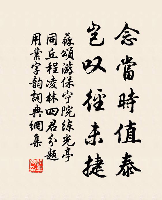 苏颂念当时值泰,岂叹径未捷书法作品欣赏