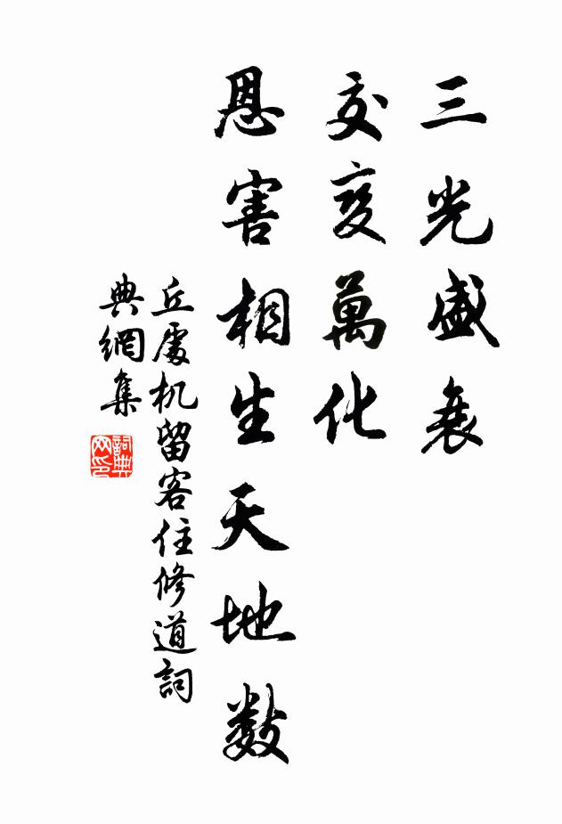 丘处机三光盛衰，交变万化，恩害相生天地数书法作品欣赏