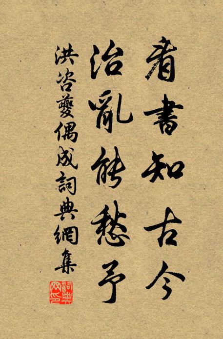 洪咨夔看书知古今，治乱能愁予书法作品欣赏