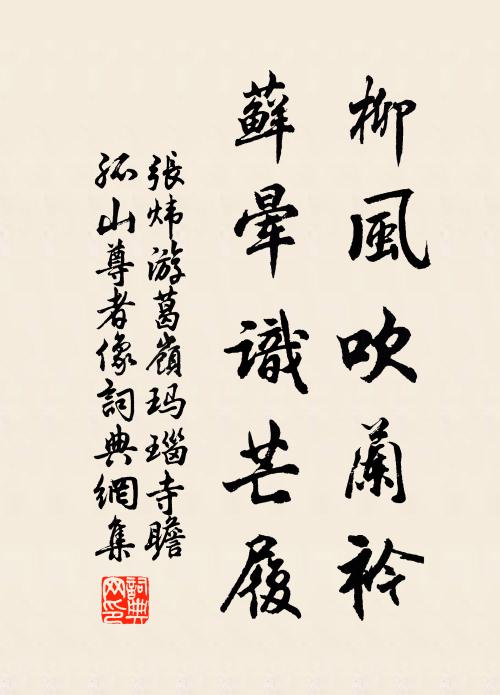 张炜柳风吹兰衿，藓晕识芒履书法作品欣赏