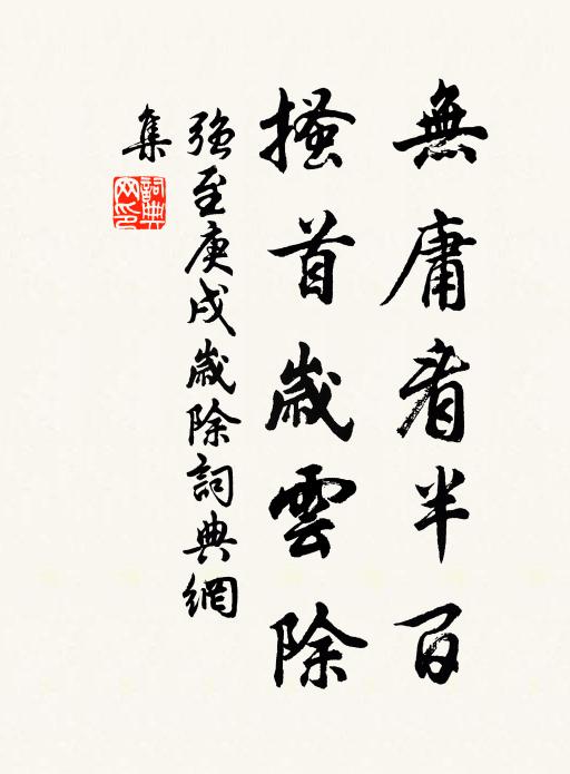 强至无庸看半百，搔首岁云除书法作品欣赏