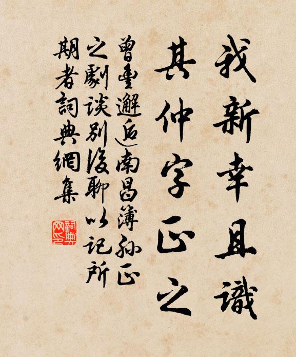 曾丰我新幸且识，其仲字正之书法作品欣赏
