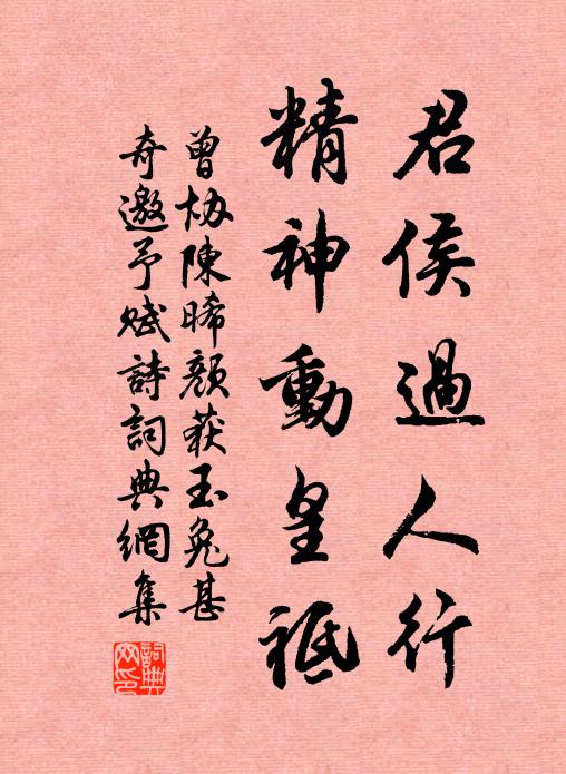 曾协君侯过人行，精神动皇祗书法作品欣赏