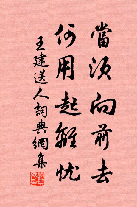 王建当须向前去，何用起离忧书法作品欣赏