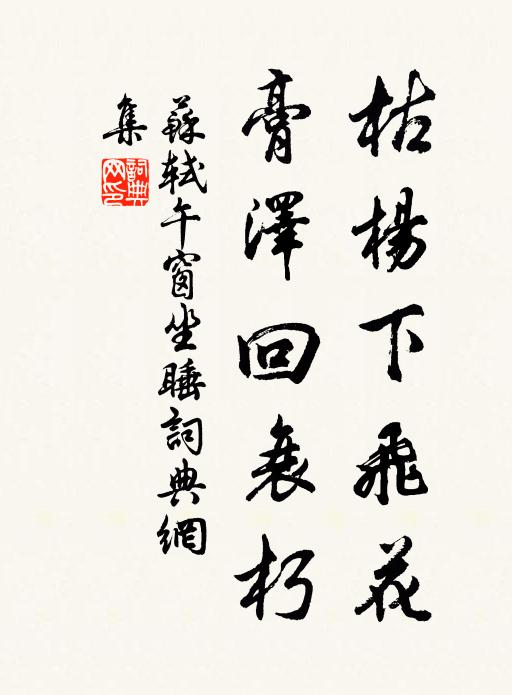 苏轼枯杨下飞花，膏泽回衰朽书法作品欣赏