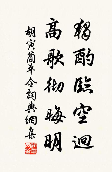 胡寅独酌临空迥，高歌彻晦明书法作品欣赏