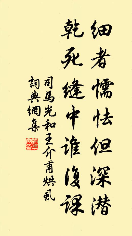 司马光细者懦怯但深潜,乾死缝中谁复课书法作品欣赏
