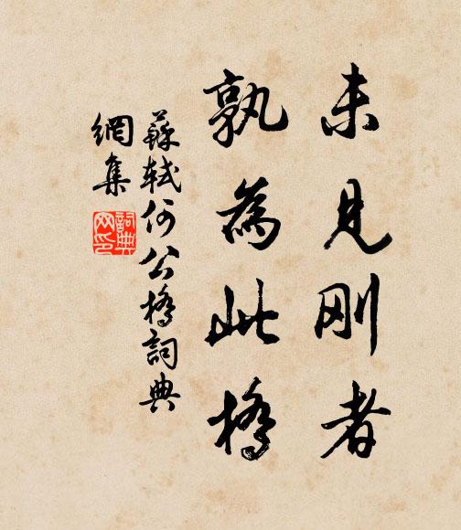 苏轼未见刚者,孰为此桥书法作品欣赏