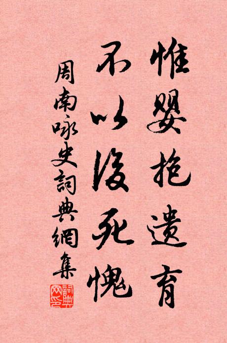 周南惟婴抱遗育，不以后死愧书法作品欣赏