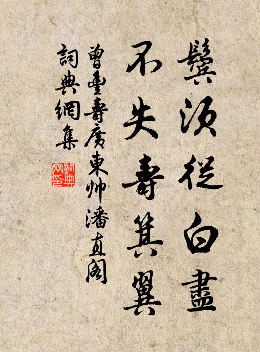 曾丰鬓须从白尽，不失寿箕翼书法作品欣赏