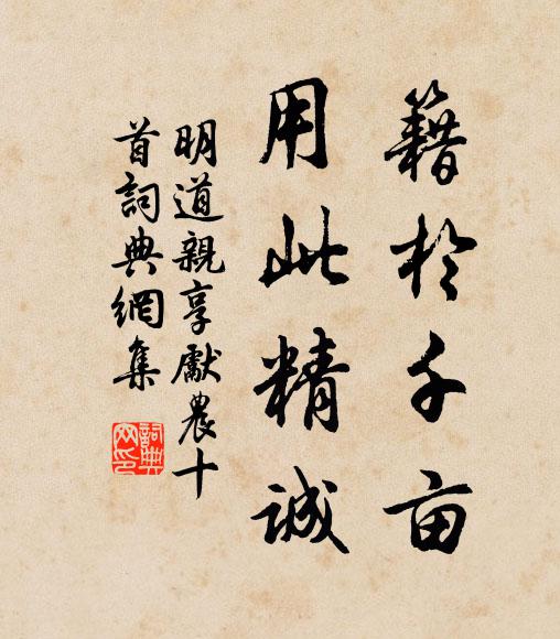 佚名籍于千亩，用此精诚书法作品欣赏