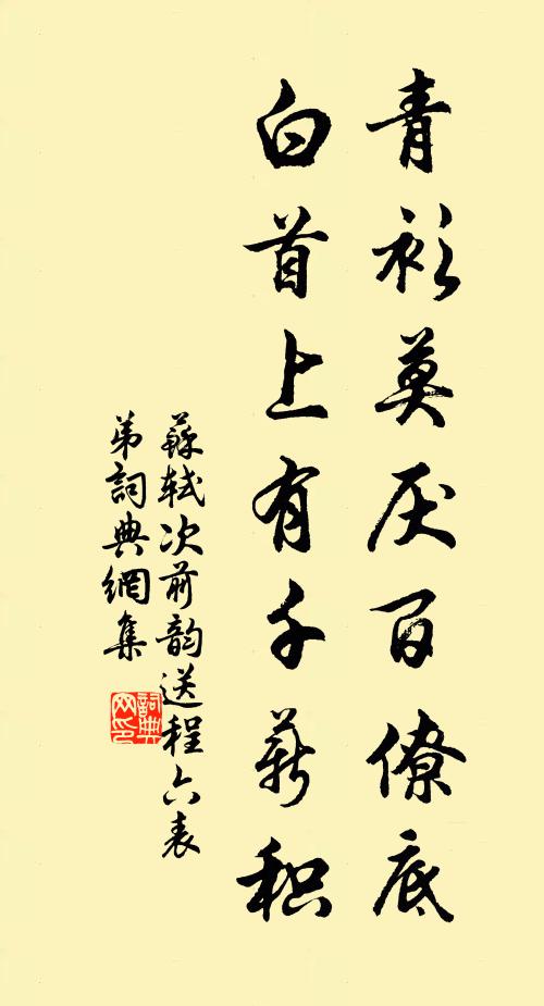 苏轼青衫莫厌百僚底，白首上有千薪积书法作品欣赏